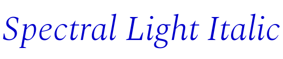 Spectral Light Italic Schriftart